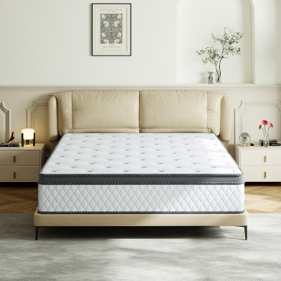 Swedrea Hybrid Mattress Breathable Medium Cooling Memory Foam Bed-in-a-Box White
