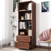 PAGED Modern Bookshelf 9 Cubby Display Book Shelves with Pegboard and Drawer for Living Room, Study Room - 2 of 4