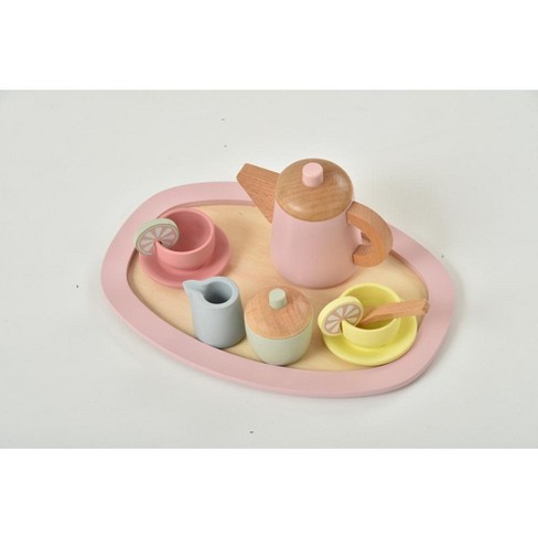 Childrens wooden best sale tea set