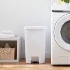 11.9gal Step Trash Can White - Brightroom™: Pedal-Operated Kitchen Garbage Can, Textured Plastic, Indoor Use - image 2 of 4