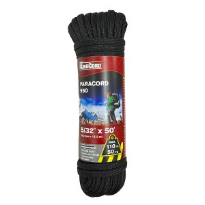 Richelieu KingCord Polyester Diamond Braid Paracord 50' - Black - 1 of 3