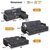 Vipbear 101" Sleeper Sofa Bed with Pull Out Bed,Sectional Sleeper Sofa with Reclining Backrest/Reversible Storage Chaise/USB Ports,Tool-Free Assembly - 2 of 4