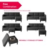 Mjkone Convertible L-Shaped Sectional 3-Seat Sofa with Storage Ottoman,Reversible Chaise - 4 of 4