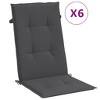 vidaXL Highback Chair Cushions 6 pcs Melange Anthracite 47.2"x19.7"x1.6" Fabric - 2 of 4