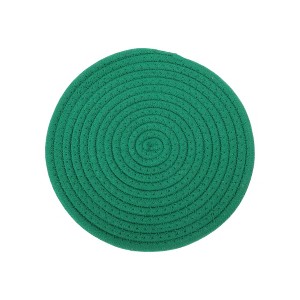 Unique Bargains Trivet Round Rope Woven Mat Cotton Non-woven Fabric 7.87"x7.87"x0.31" - 1 of 3