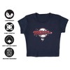 Women's Superman 2025 Meteors New Logo Cap Sleeve Baby Rib Crop Top - 4 of 4