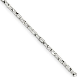 Black Bow Jewelry 2.9mm Sterling Silver D/C Solid Elongated Cable Chain Necklace - 1 of 4