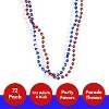 Patriotic Beads Necklace (72 Pack) - Red, White, and Blue, 33" Long, 7mm Thick -or 4th of July Party Favors and Dress-Up Accessories by 4E's Novelty - 4 of 4