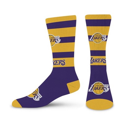 NBA Los Angeles Lakers Rugby Double Big Crew Socks - Large