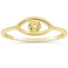 SHINE by Sterling Forever Sterling Silver Open Evil Eye Ring Gold size 7 - 3 of 4