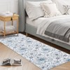 Washable Vintage Floral Distressed Rug Non Slip Low Pile Rug Soft Throw Floor Cover Foldable Indoor Carpet for Living Room Bedroom Playroom Nursery - 4 of 4