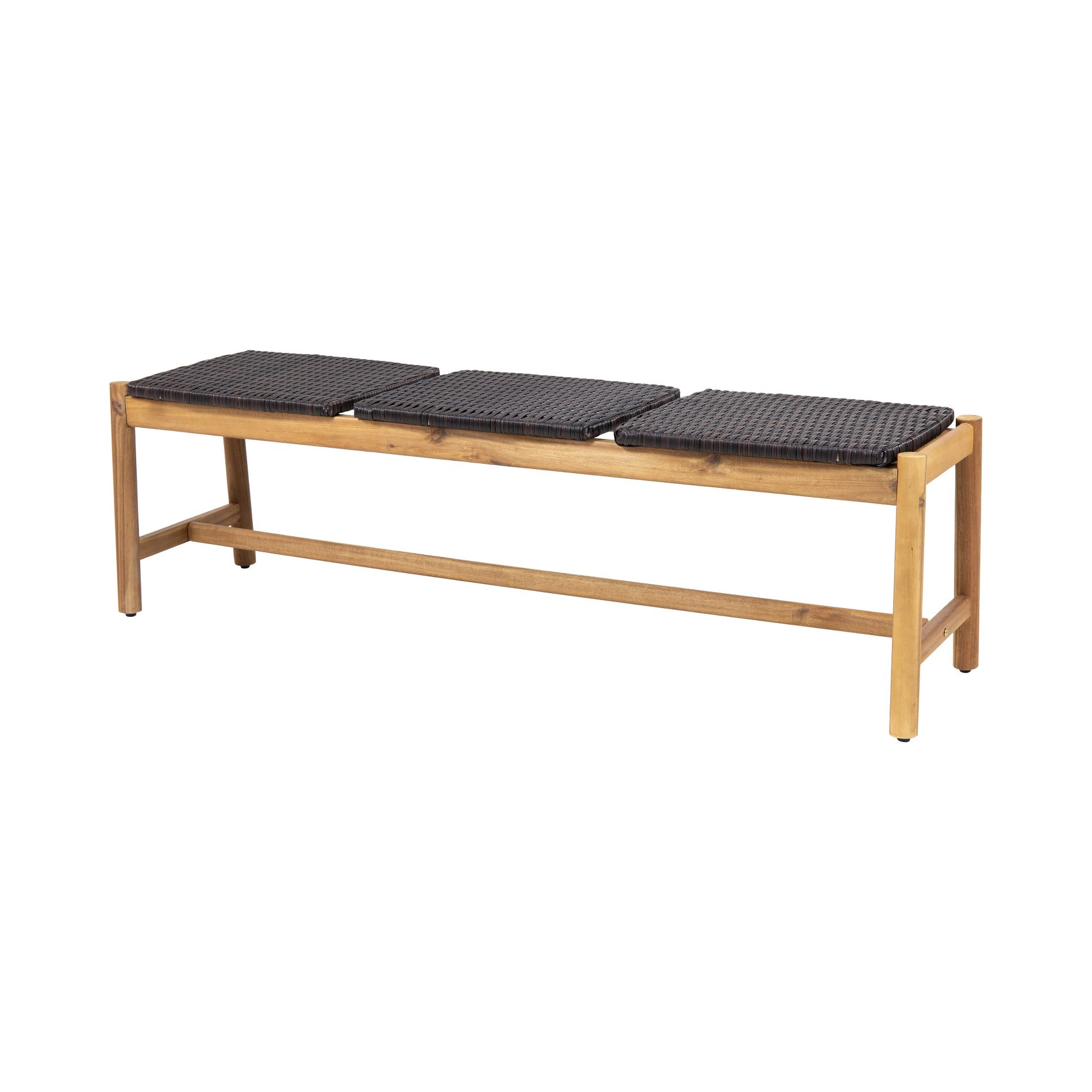 Dexmalle Rustic 3 Seat Cushioned Patio Bench