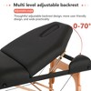 FDW Massage Table Height Adjustable 77-86 Inches Long 30 Inches Wide Salon Bed 3 Fold 4 Inches Thick Foam Pad Portable  W/Carry Case Bolster,Black - 3 of 4