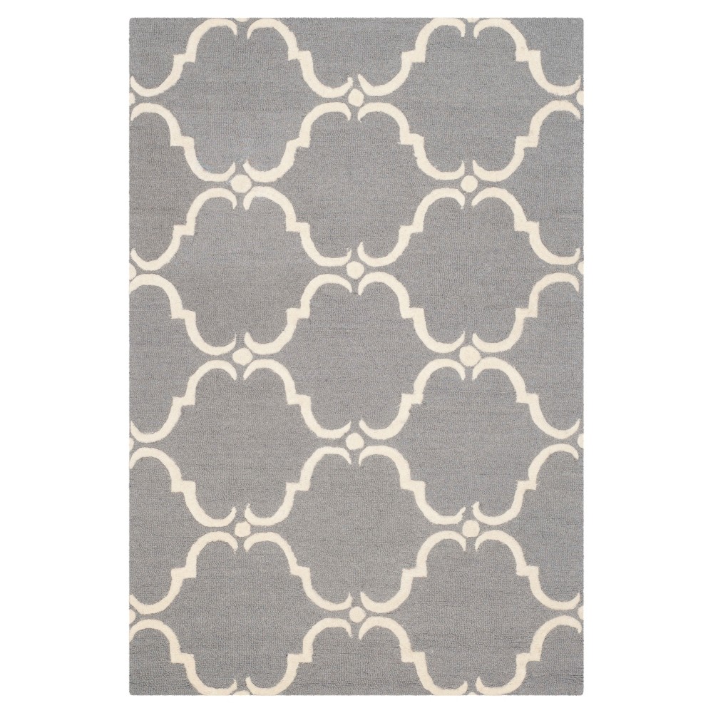 4'x6' Lina Area Rug Dark Gray/Ivory - Safavieh