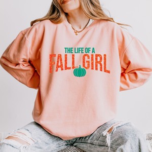 The Life Of A Fall Girl Puff/Glitter - Womens Lightweight Garment Dyed Sweatshirt - 1 of 3