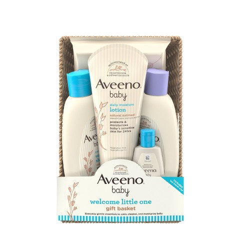 Aveeno Baby Welcome Little One Essentials Skincare Gift Set Includes Wash,  Lotion & Wipes - 5ct : Target