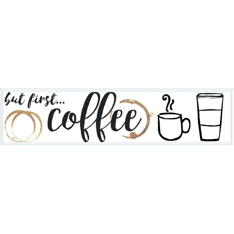 But First Coffee Quote Peel and Stick Wall Decal Black/Gold - RoomMates, 1 of 8