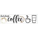 But First Coffee Quote Peel and Stick Wall Decal Black/Gold - RoomMates