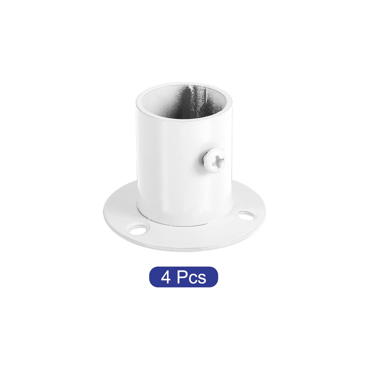 Unique Bargains Wall Mount Pole Sockets Flange Holder Closet Curtain Rod Bracket 4 Pcs - thumbnail 7