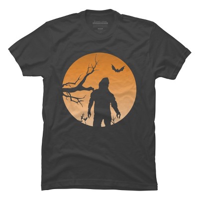 Men's Design By Humans Yeti Halloween Harvest Moon By LivedInTees T-Shirt