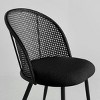 5-Piece Black Round Dining Table Set with 4 Rattan Mesh Back Chairs, Space-Saving Dining Set for Apartments-Maison Boucle - 4 of 4
