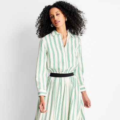 Women's Long Sleeve Collared Button-Down Shirt - Future Collective