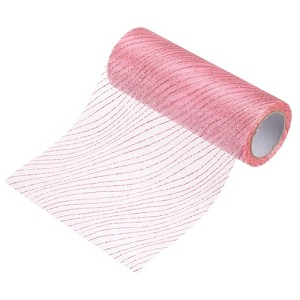 Unique Bargains Sheer Nylon Glitters Wave Mesh Decorative Ribbon Trim 6 Inch 10 Yards - 1 of 4
