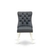 East West Furniture Dallas Parson Dining Chairs - Button Tufted Nailhead Trim Platinum Gray faux Leather Upholstered Chairs, Set of 2, Linen white - 3 of 4