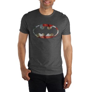 DC Comics Batman Americana Red White & Blue Black Bat Signal T-Shirt - 1 of 1