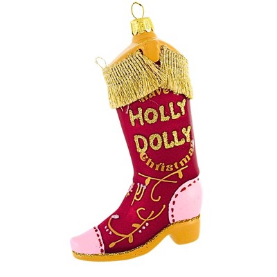 Cody Foster 4.5 Inch Have A Holly Dolly Boot Christmas Tree Ornament , Christmas Decor Country Music Dance (1PC)
