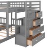 NicBex Full over Twin Bunk Bed Pine Frame Triple Bed Frame with 6 Drawers, Stairs and Full Length Guardrail, No Box Spring Required - 4 of 4