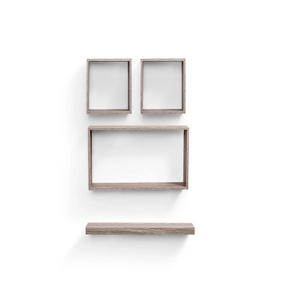 AZL1 Life Concept Bookshelf Floating Wall Shelf Wall Mounted Wood Shelves Hanging Wall Decor Home Room Coffee Shop, Beige, 17.72"*3.94"*9.06"