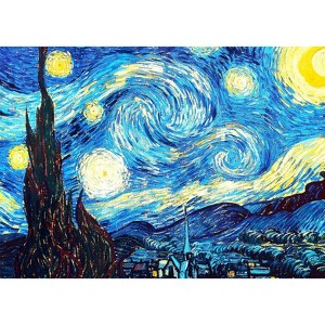 Brain Tree - Starry night 1000 Pieces Jigsaw Puzzle - Random Cut - 27.5"lx19.5"w - 1 of 1