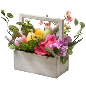 14" Artificial Spring Decorated Basket - National Tree Company - 1 of 4