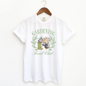 Simply Sage Market Women's Gardening Social Club Short Sleeve Garment Dyed Tee - 1 of 4