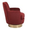 Kumasinova 360° Swivel Barrel Chair, Teddy Accent Chair, Armchair/Reading Chair for Living Room, Round Barrel Chair with Gold Stainless Steel Base - 2 of 4