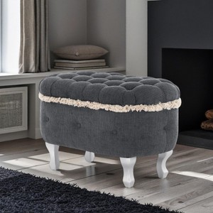 Airsurfer 29.5'' Storage Benches, End of Bed Bench with Button-Tufted, Window Bench with Fringe, Footboard Bench for Bedroom,Entryway,Cloakroom - 1 of 4