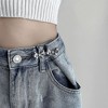 Anna-Kaci 3-Piece Bow-Shaped Jean Waist Extender Set with Decorative Metal Buckle Clips for Stylish Adjustable Fit and Added Waistroom 0.8in - Silver - 2 of 4