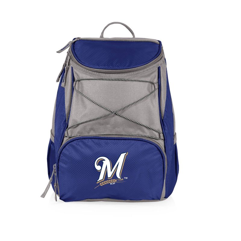 MLB Milwaukee Brewers PTX 13.5&#34; Backpack Cooler - Blue, 1 of 7