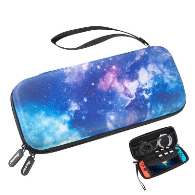 Insten Carrying Case For Nintendo Switch and OLED Model, Hard Shell Protective Pattern Travel Bag with Game Card & Gaming Accessories Storage, Galaxy
