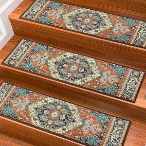 BAGOKIE 15 Pack 8"x30" Washable Non-Slip Stair Treads - 1 of 4