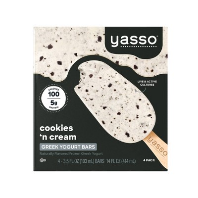 Yasso Frozen Greek Yogurt - Cookies 'n Cream Bars - 4ct