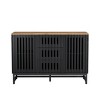 Racxily 3-Drawer Dresser with 4 Shelves, Slatted Grille Design with MDF & Metal Legs - 2 of 4