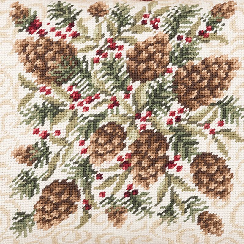 C&F Home 12" x 16" Rustic Pine Needlepoint Christmas Holiday Throw Pillow, 3 of 5