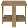 FONTOI End Table Rustic Wood Finish Modern Accent Table with Wide Legs for Living Room Decor and Bedroom, Mango color, 23.5"*23.5"*21.75" - 3 of 4