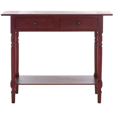 Transitional Dark Cherry Wood Console Table with Storage