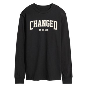 Men's - Instant Message - Changed By Grace Collegiate Long Sleeve Graphic T-Shirt - 1 of 4