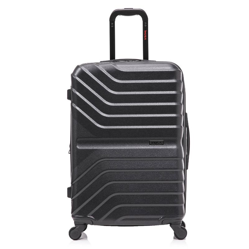InUSA Aurum Lightweight Hardside Medium Checked Spinner Suitcase - Black, 1 of 19