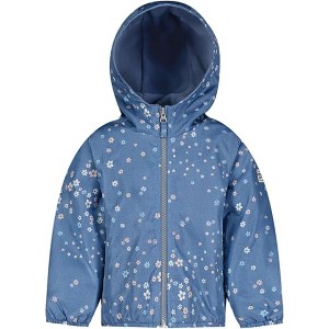 OshKosh B'Gosh Little Girls' Midweight Floral Fleece Lined Jacket, Chambray, 5/6 - 1 of 3