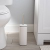 Moda at Home Bryant Powder Coated Toilet Bowl Brush Holder with Handle White - 2 of 4